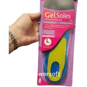 Gel Soles Orthotic Support Women's Size 6-10 1 Pair
